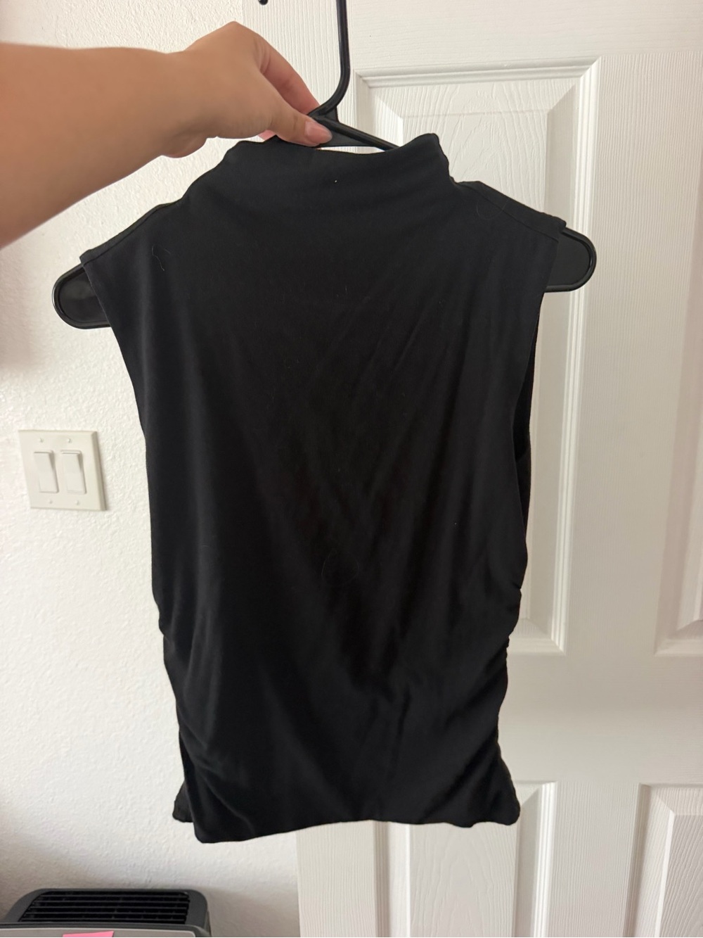 Tahari Black Sleeveless Mock Neck Tank